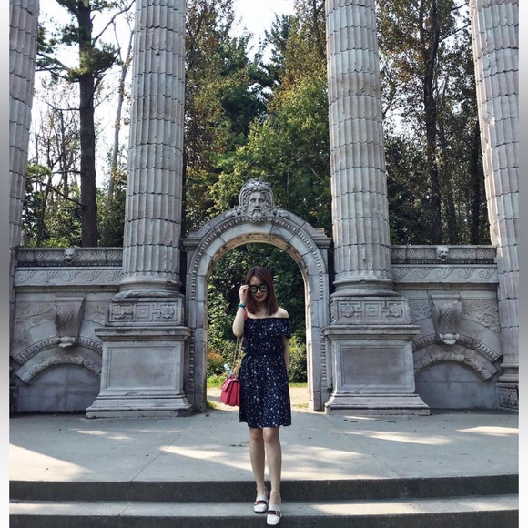 The Kooples Off the Shoulder Silk Dress Tattoo Print star Black Size XXS - Picture 6 of 12